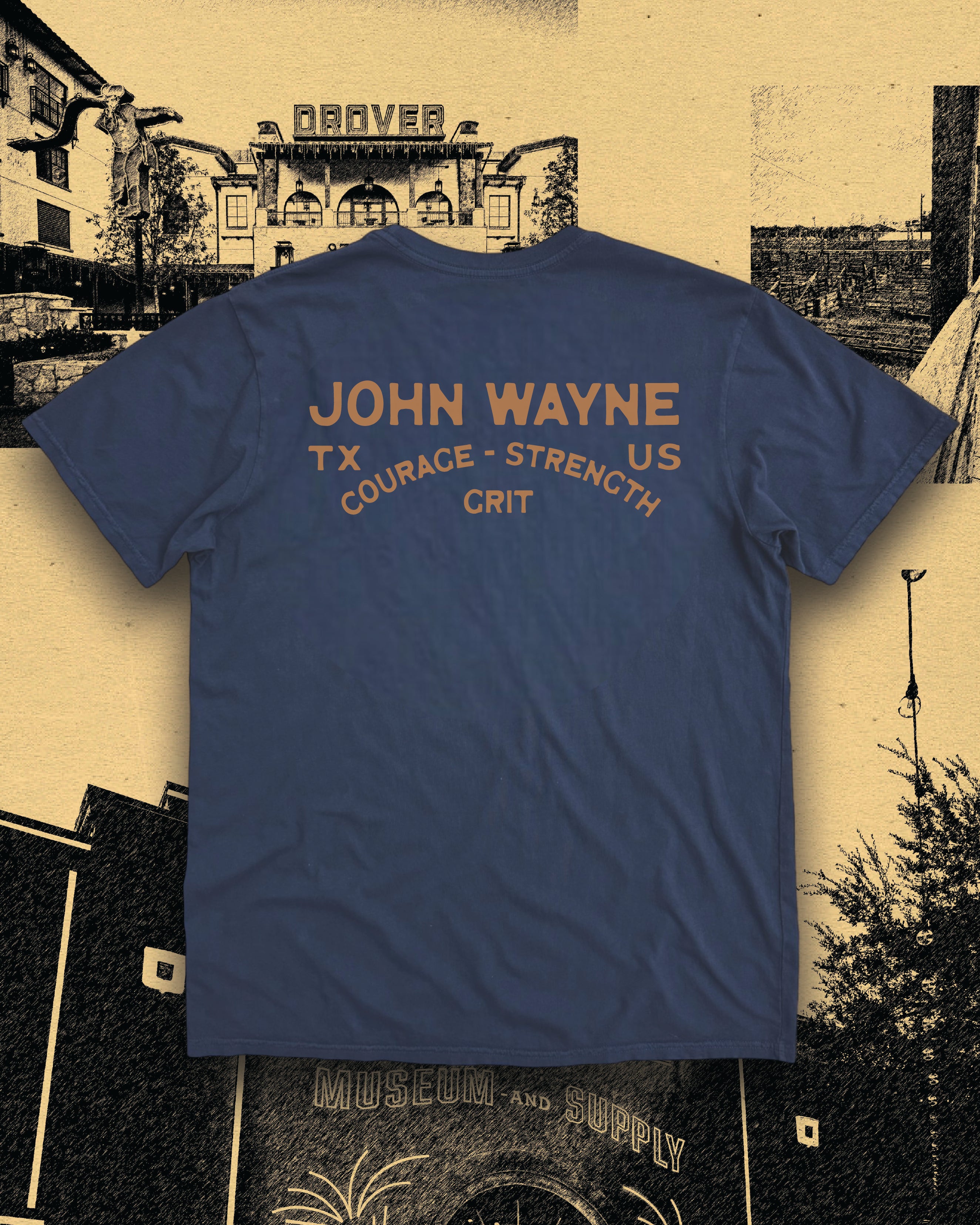 Courage Strength Grit Tee - Vintage Navy