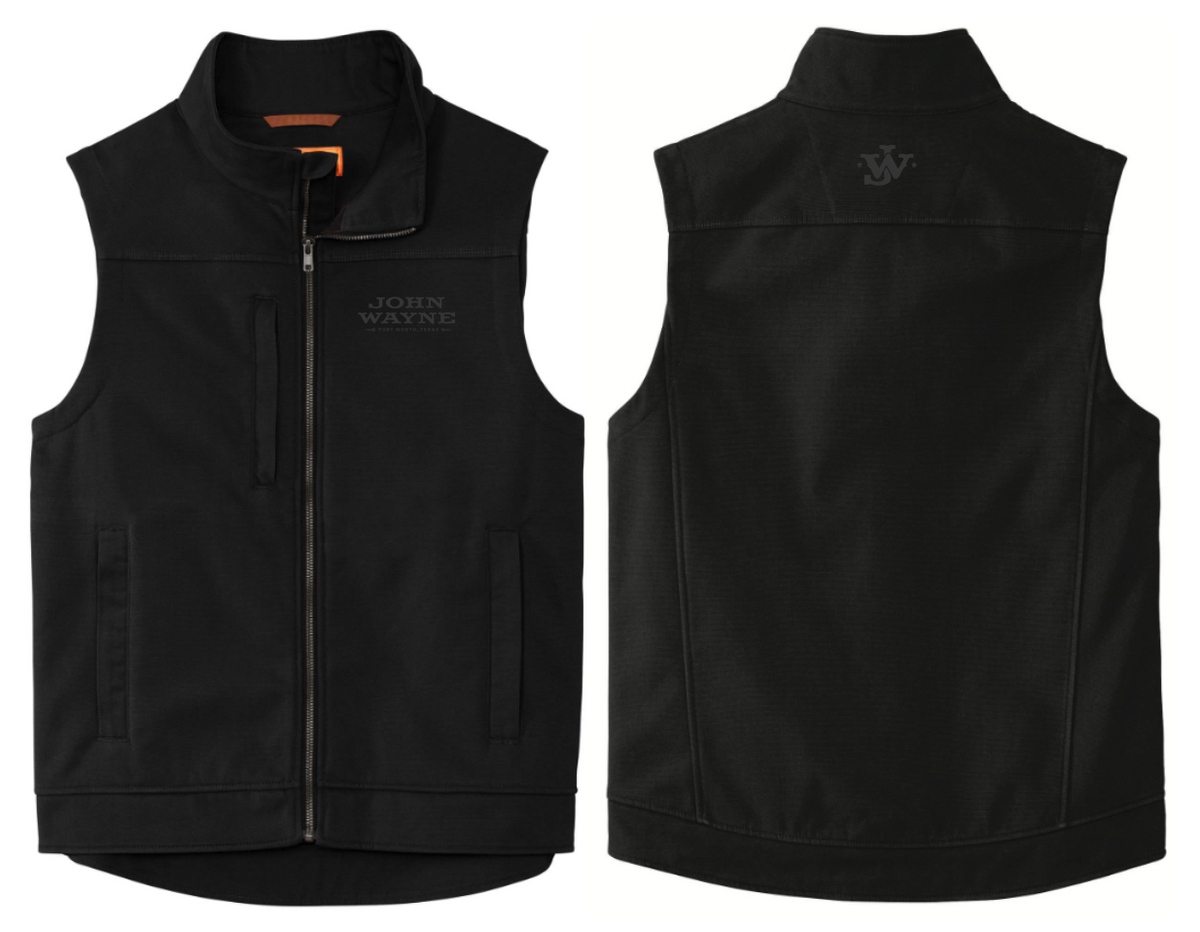 John Wayne Duck Bonded Soft Shell Vest - Black
