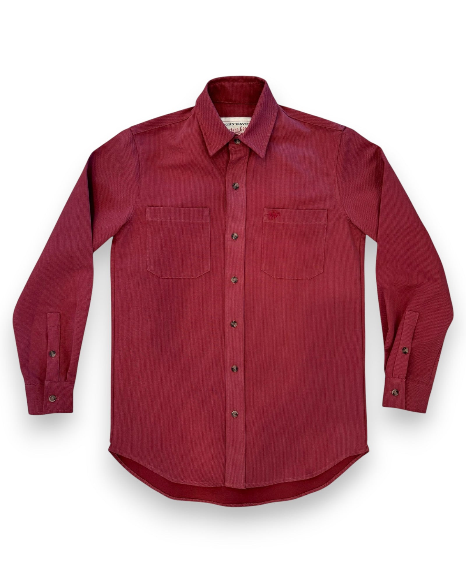 The Ethan Men's Western Shirt in Corduroy - Barn Red