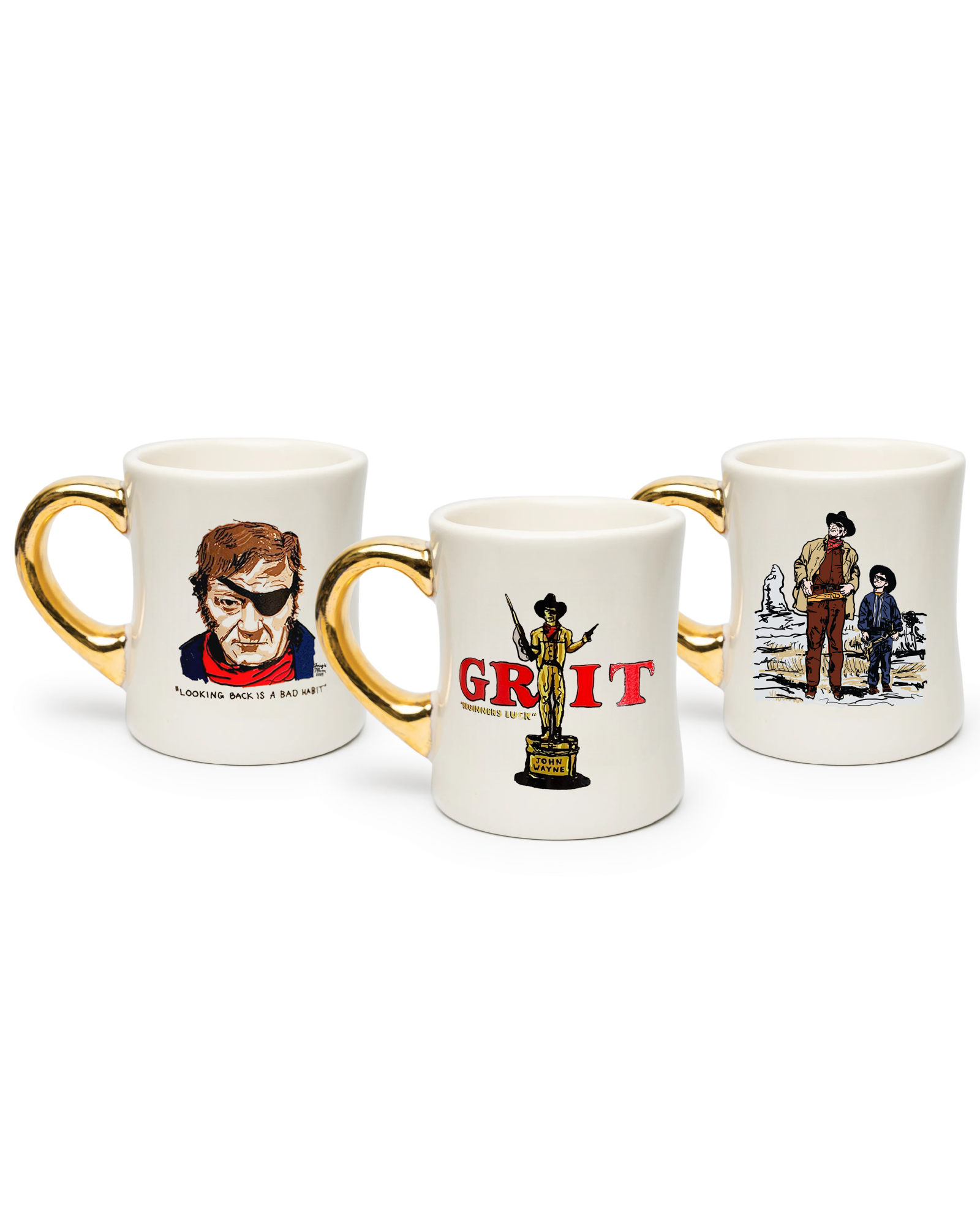 True Grit (1969) 55th Anniversary Special 3-Piece Gold Handle Mug Series