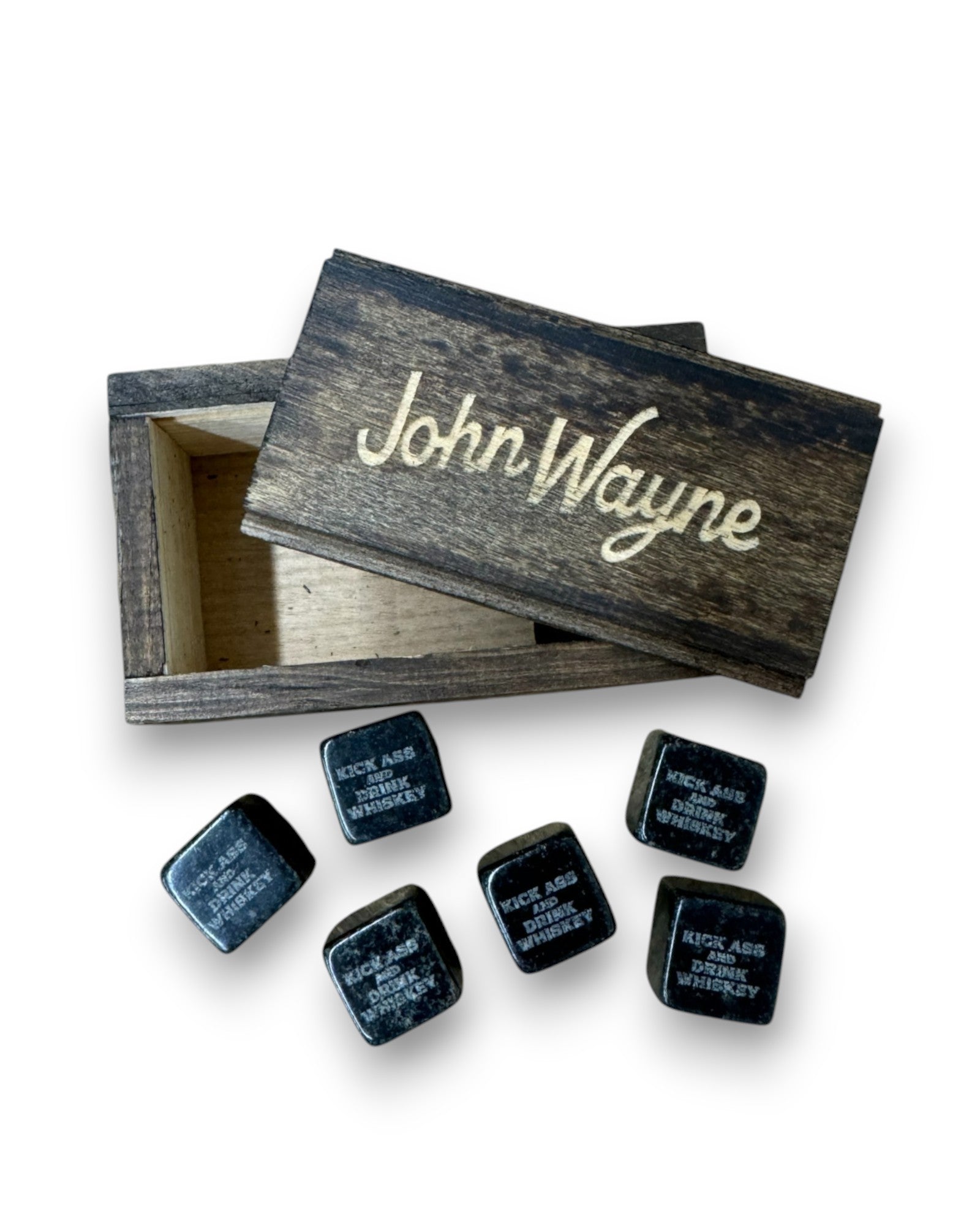John Wayne Kick Ass Whiskey Rocks