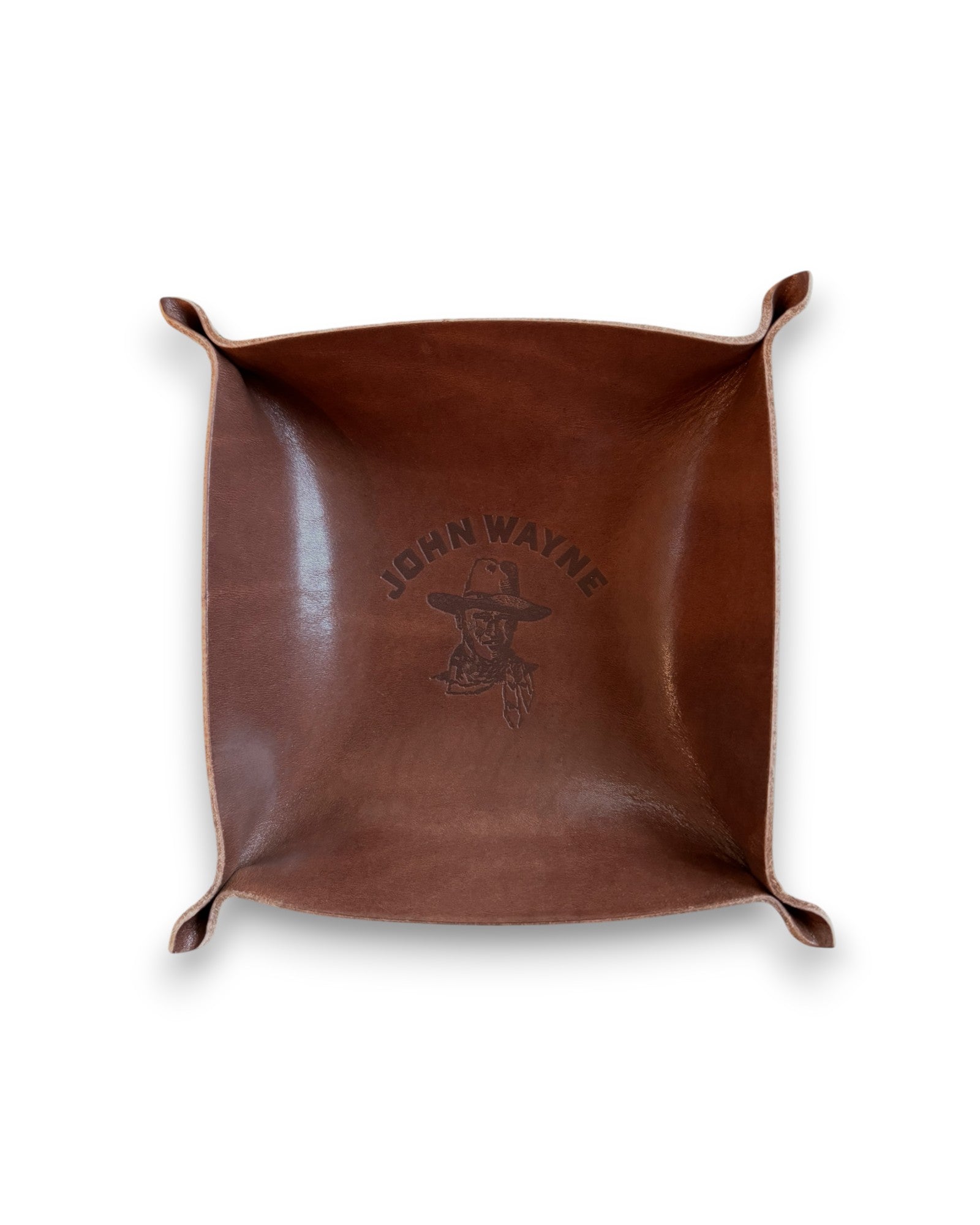 John Wayne Sketch Leather Valet Tray - Brown
