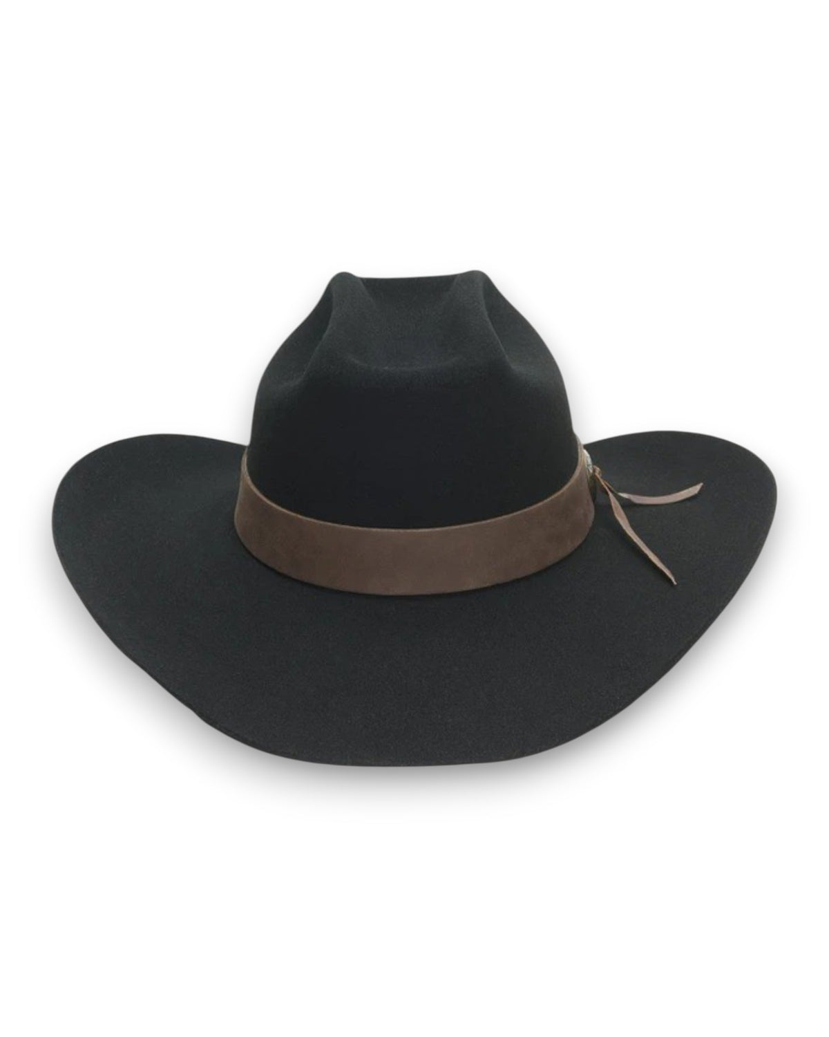 Classic Black Felt Western Hat with Subtle Zebra Brim Accent Twister Black Felt 6x 4 1/2″ Brim (Open Crown) – La Raza  main image 3