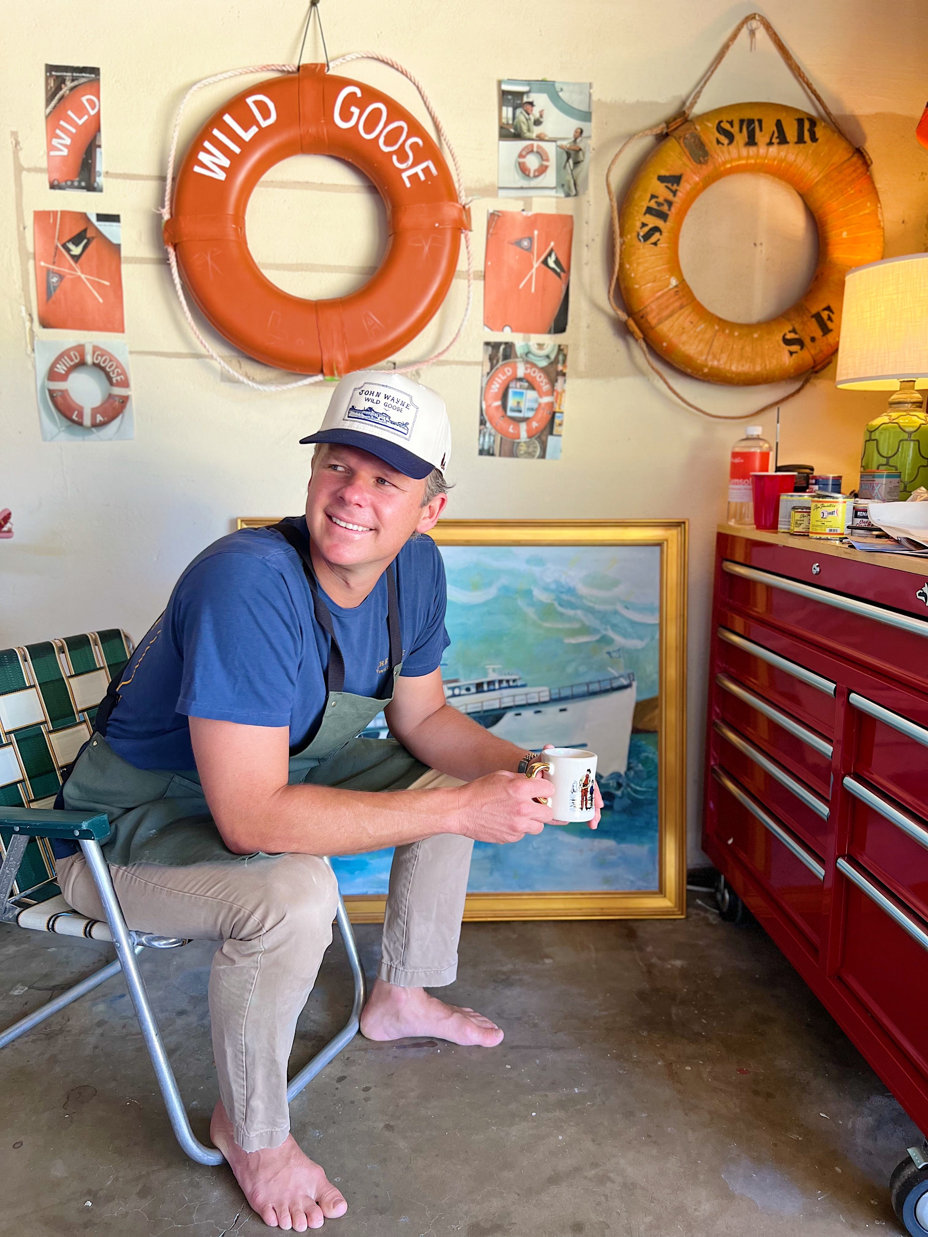 Wild Goose Trucker Cap – Natural/Navy