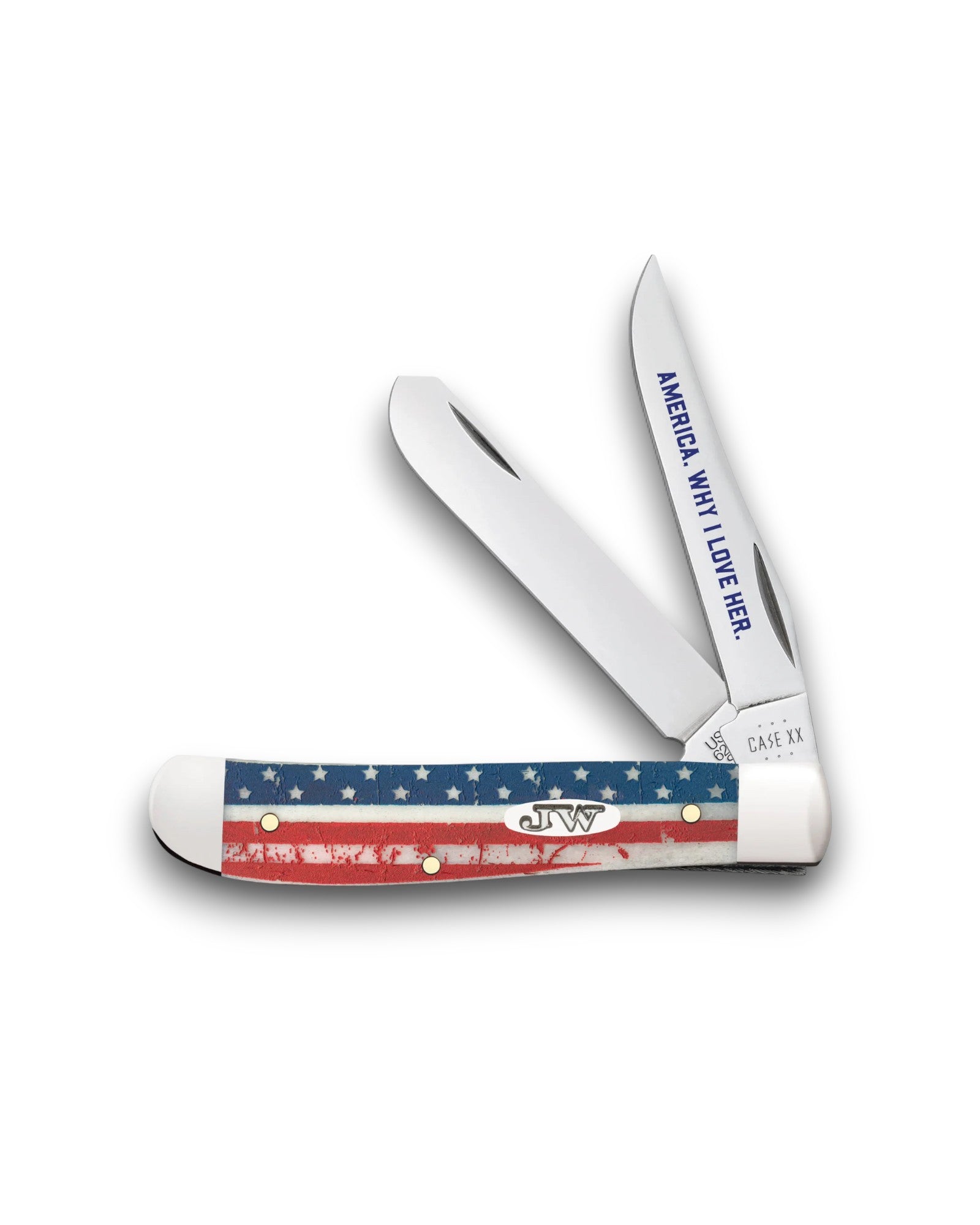 John Wayne x Case Knives US Flag Natural Bone Mini Trapper