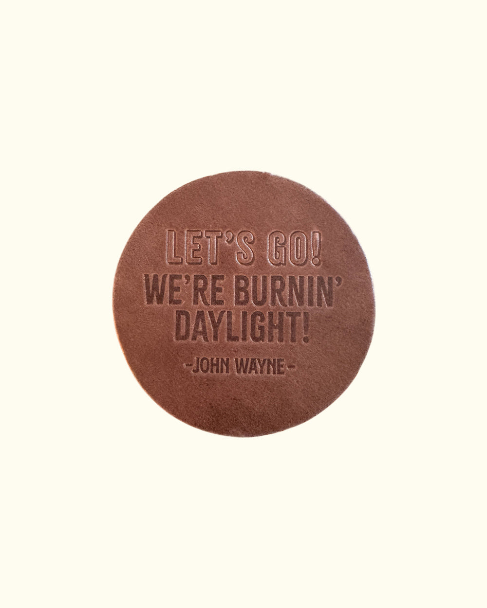 John Wayne Classic Quotes Leather Coaster Set - Brown