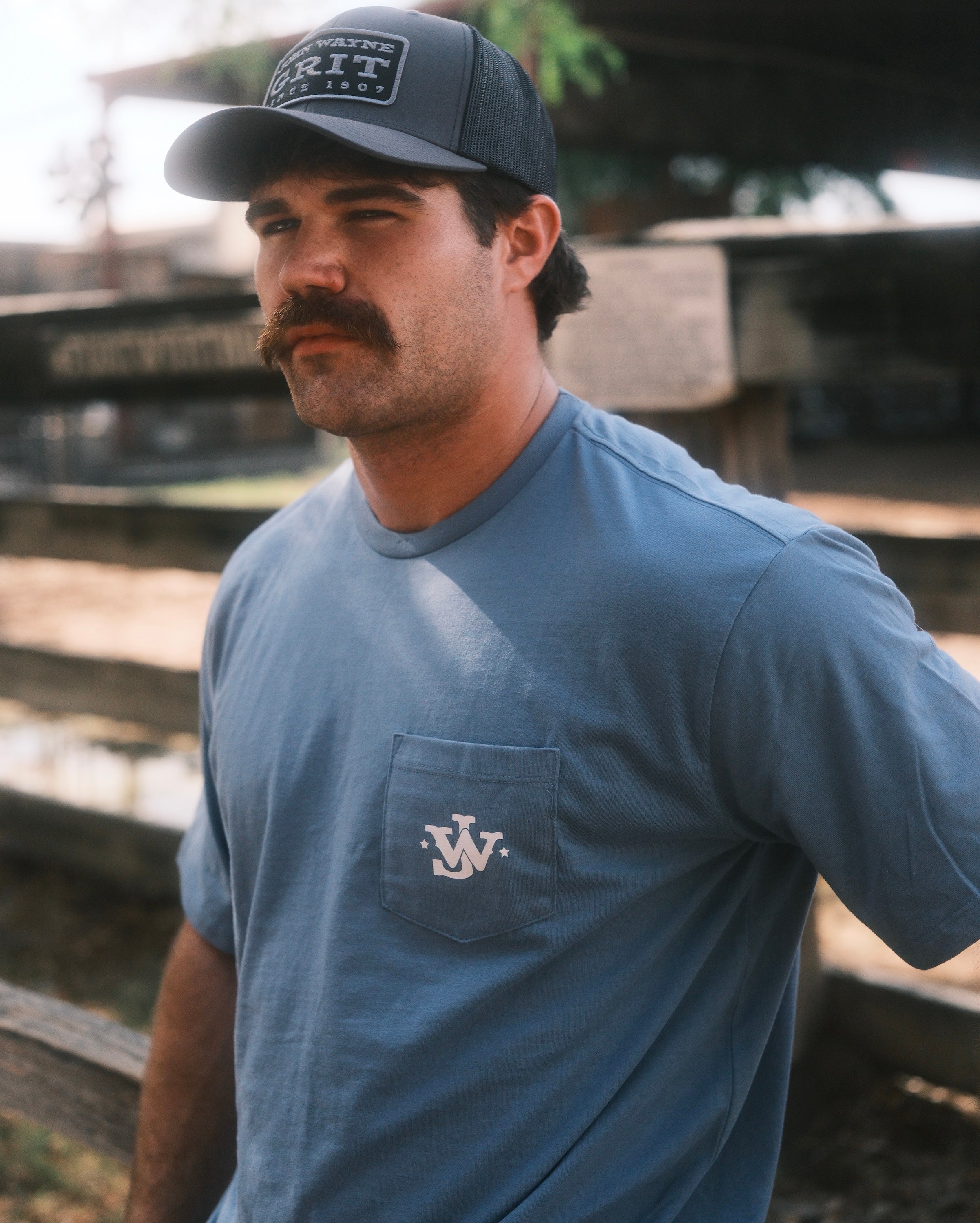 JW x Hooey Tee - Denim Blue