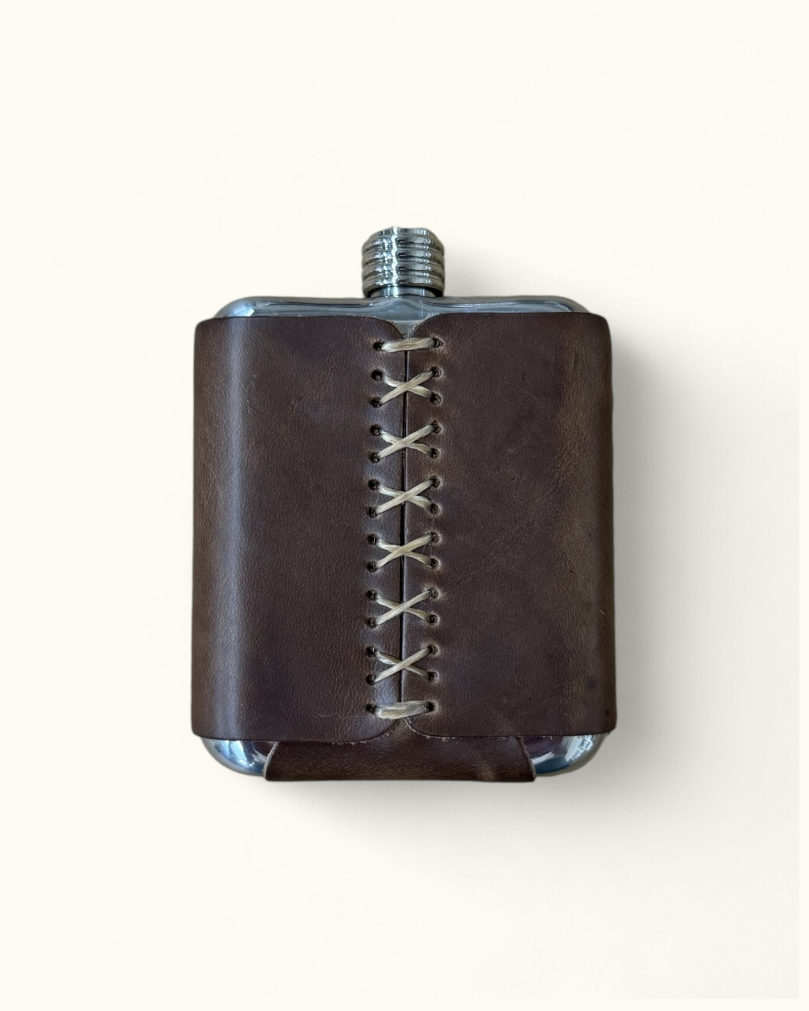 John Wayne Kick Ass Leather Wrapped Steel Flask