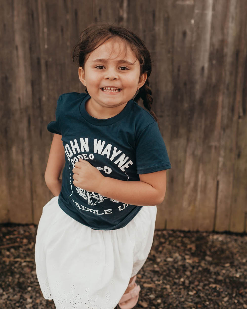 Saddle Up Rodeo Kids Tee - Navy