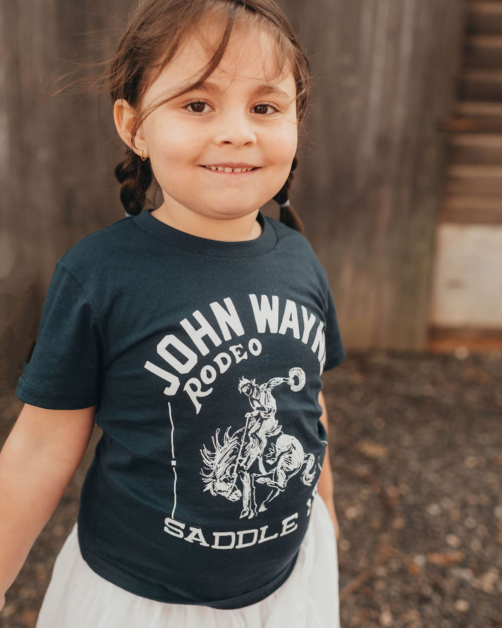 Saddle Up Rodeo Kids Tee - Navy