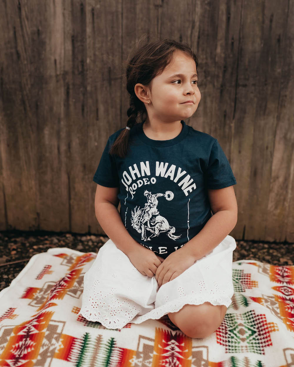 Saddle Up Rodeo Kids Tee - Navy