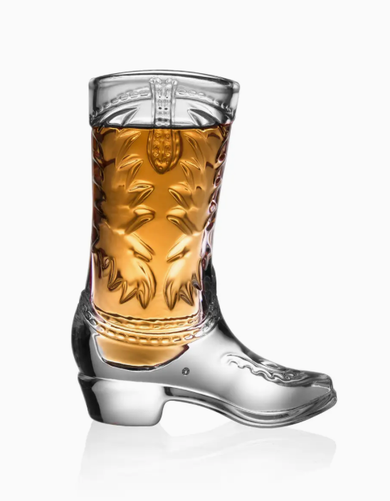 Clear Glass Cowboy Boot Shot Glass