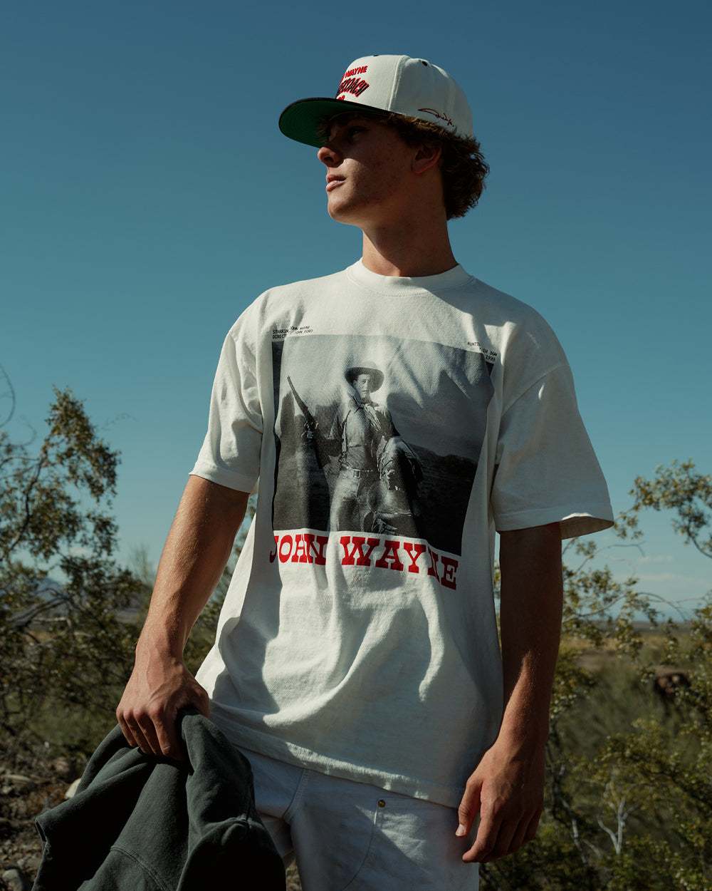 Stagecoach John Wayne Photo Tee - Off White