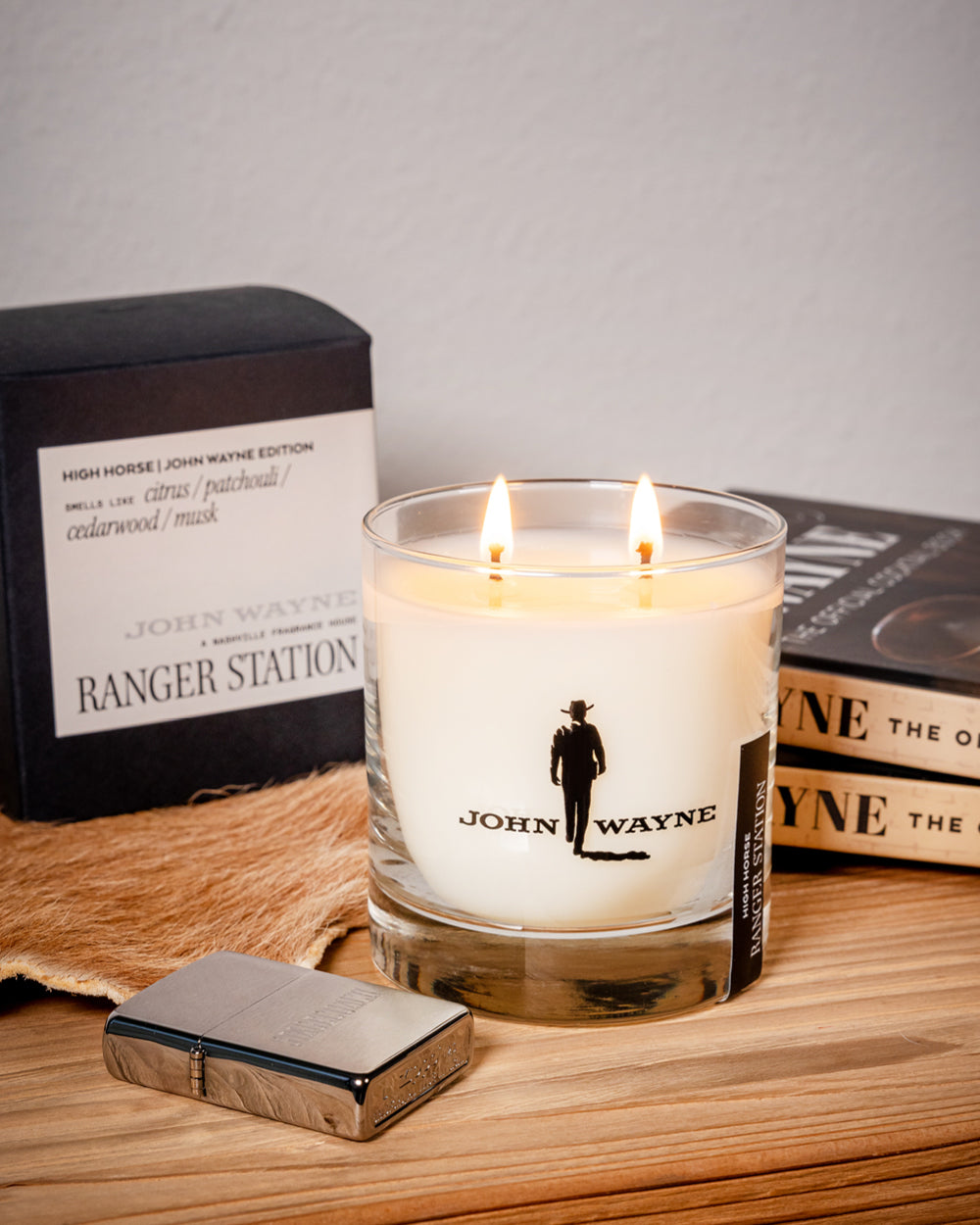 John Wayne x Stagecoach Zippo Lighter - Brushed Chrome