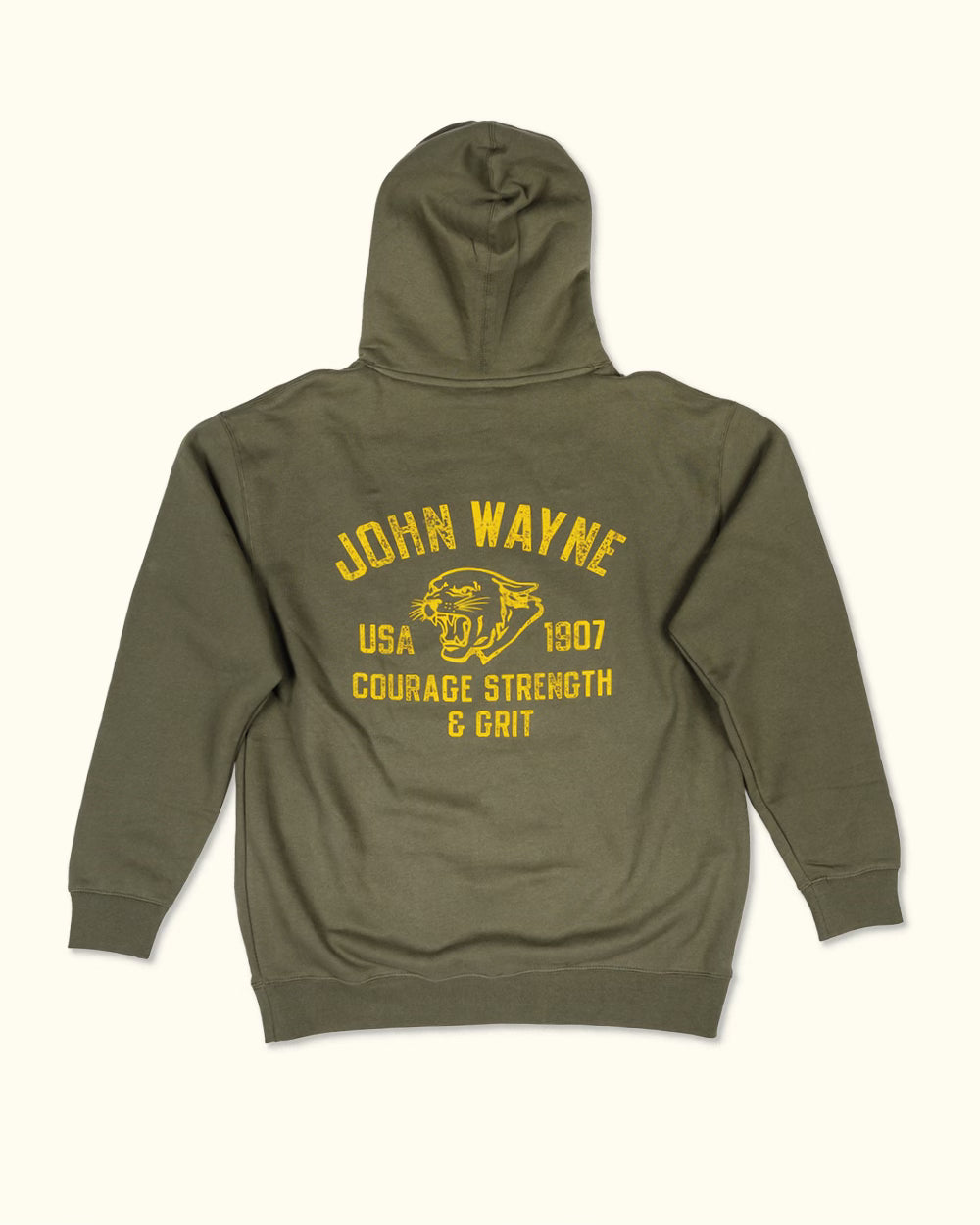 John Wayne Cougar Hoodie Army Green John Wayne Stock Supply
