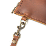 close up of removable leather loop handle