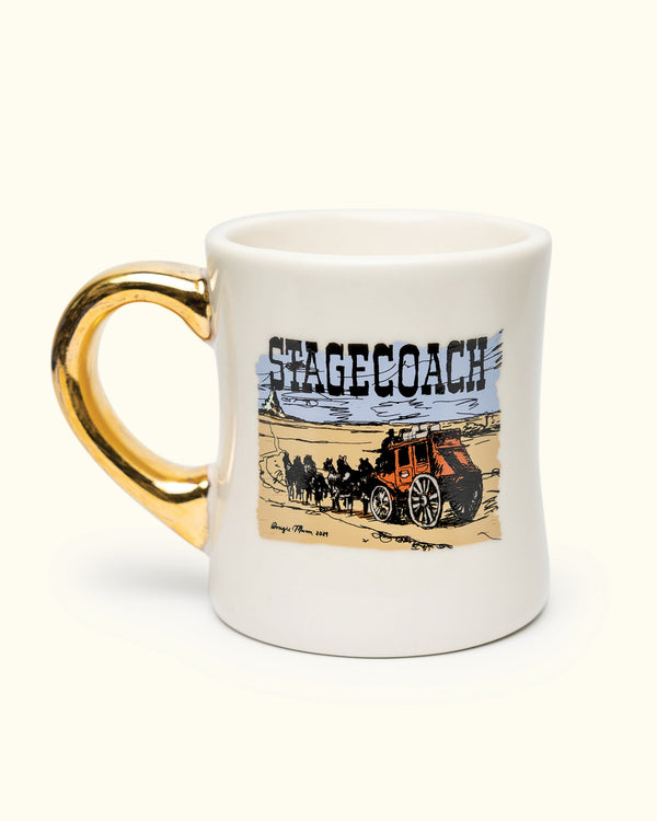 Stagecoach Gold Handle Mug - Signed by Members of the Wayne Family