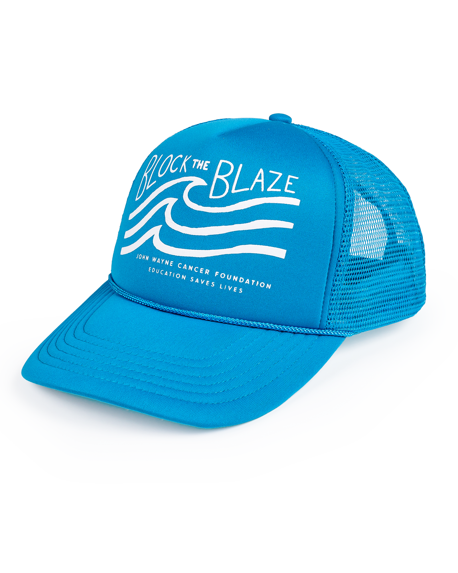 Block the Blaze Turquoise Trucker Hat