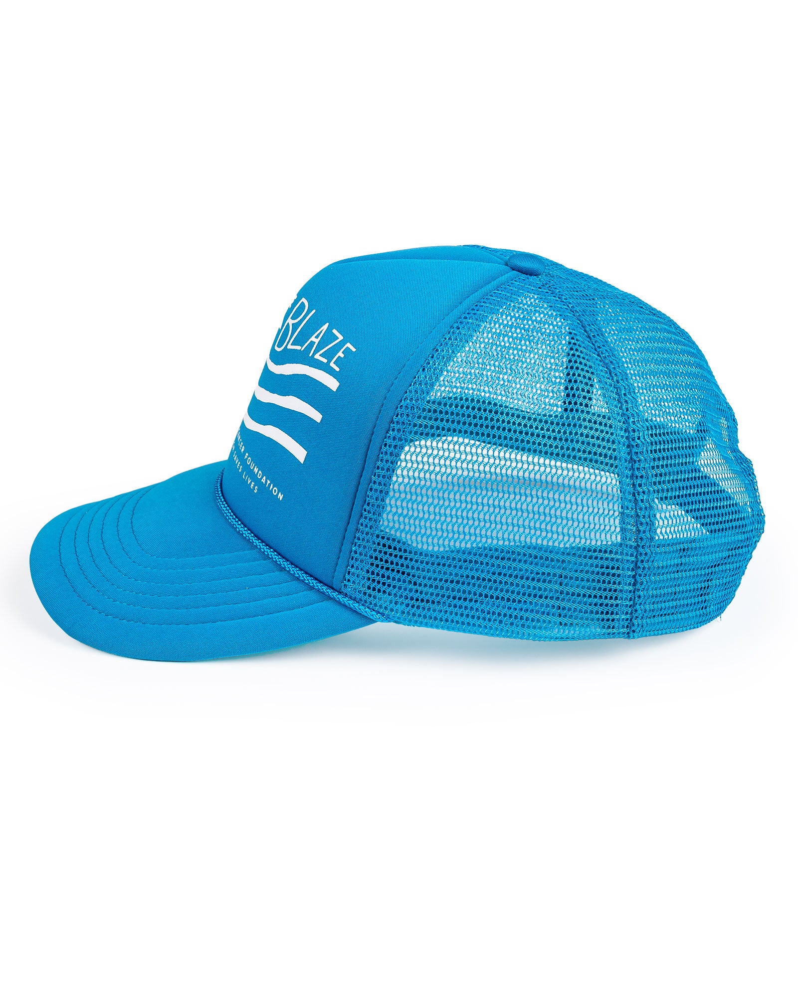 Block the Blaze Turquoise Trucker Hat