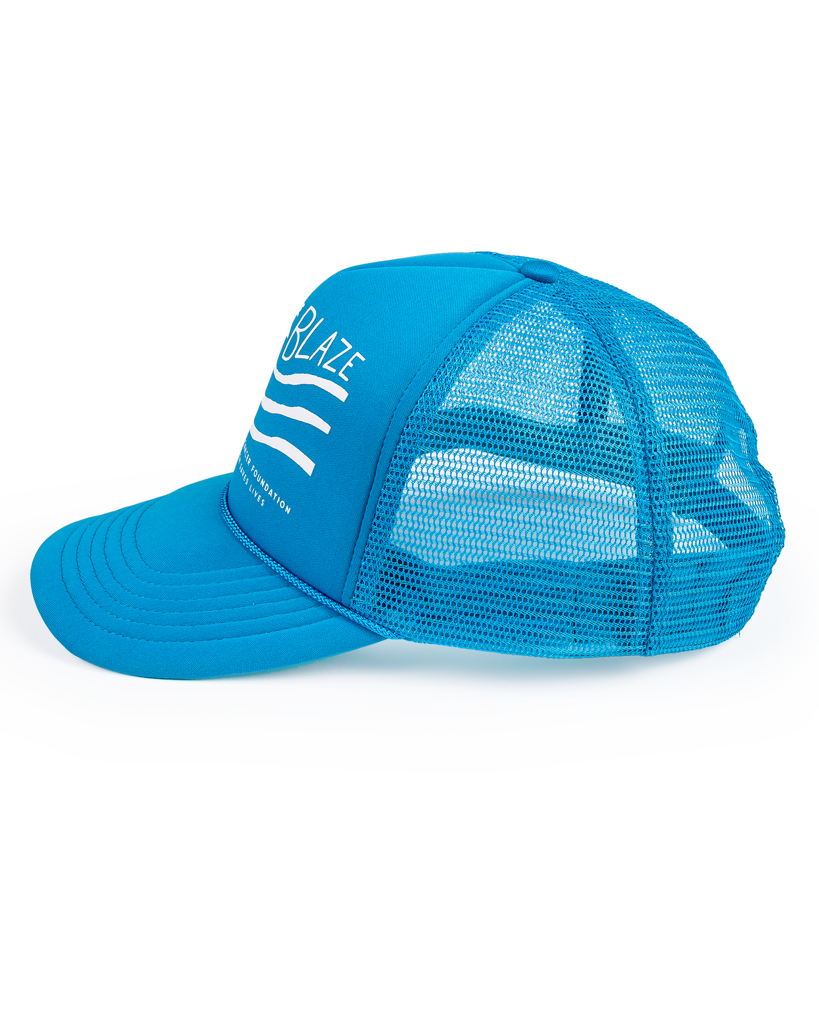 Block the Blaze Turquoise Trucker Hat