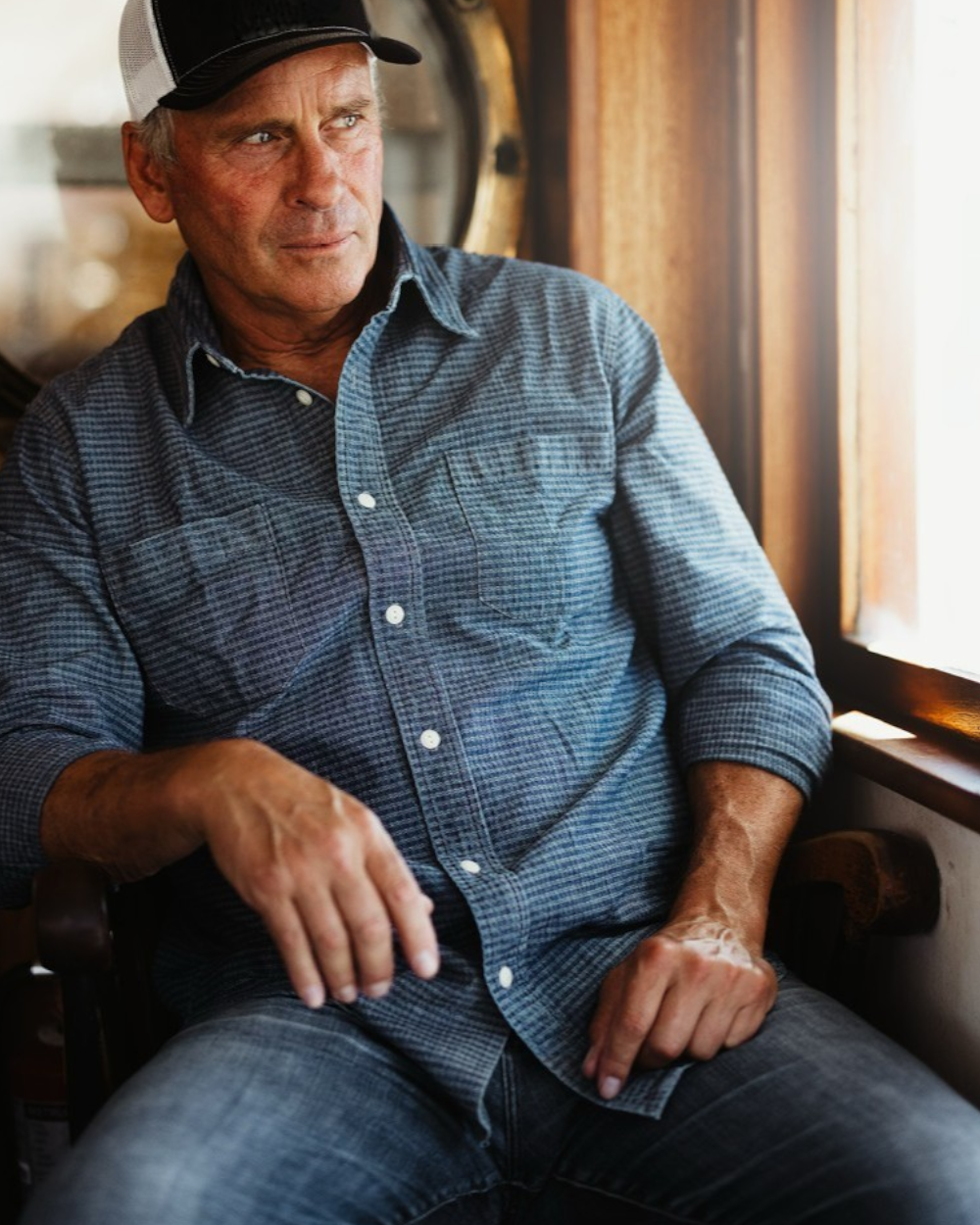 The Ethan Men's Western Shirt in Pontiac Indigo