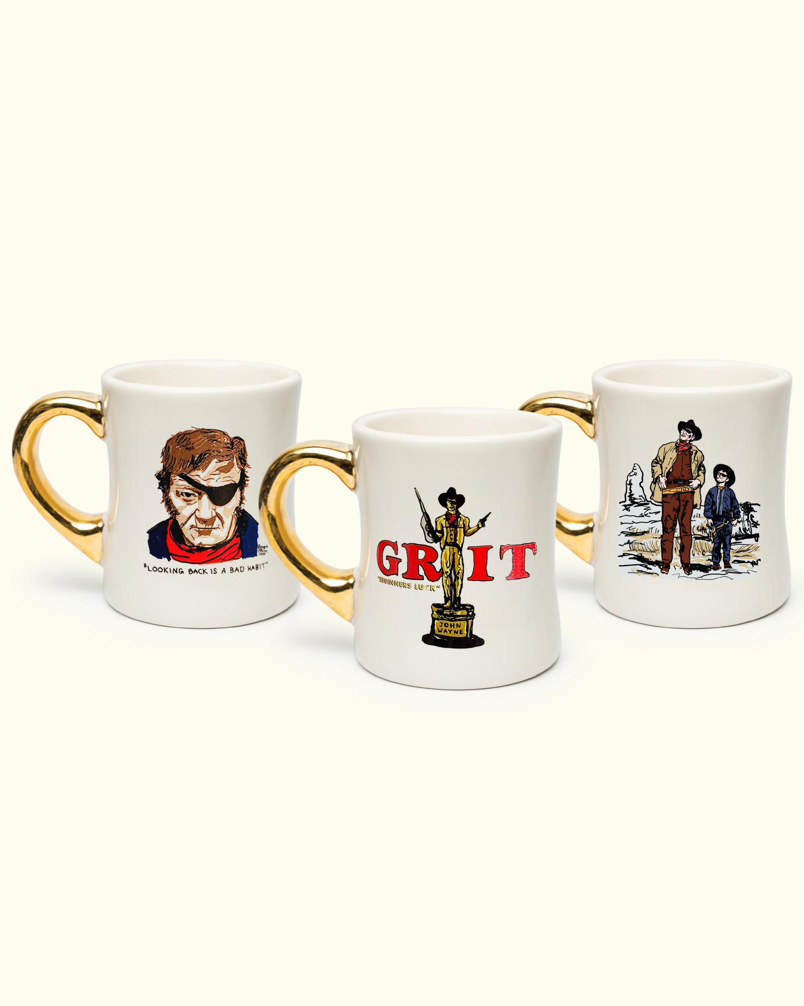 True Grit (1969) 55th Anniversary Special 3-Piece Gold Handle Mug Series