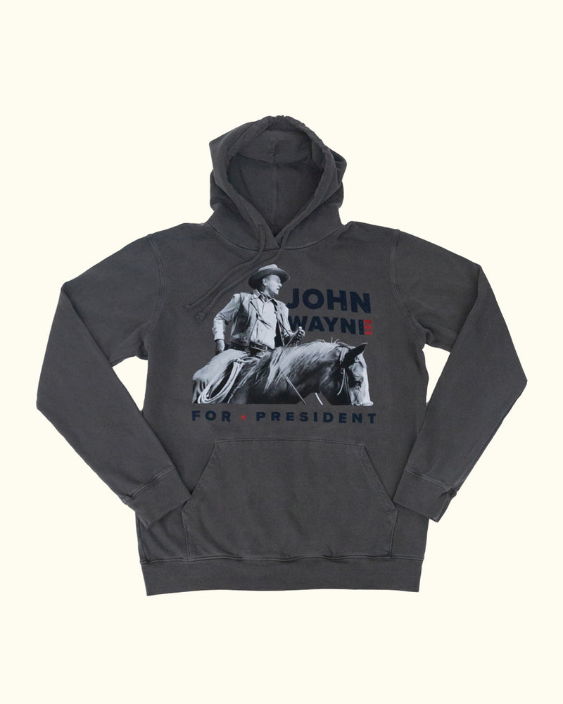 John Wayne for President Photo Hoodie - Washed Black