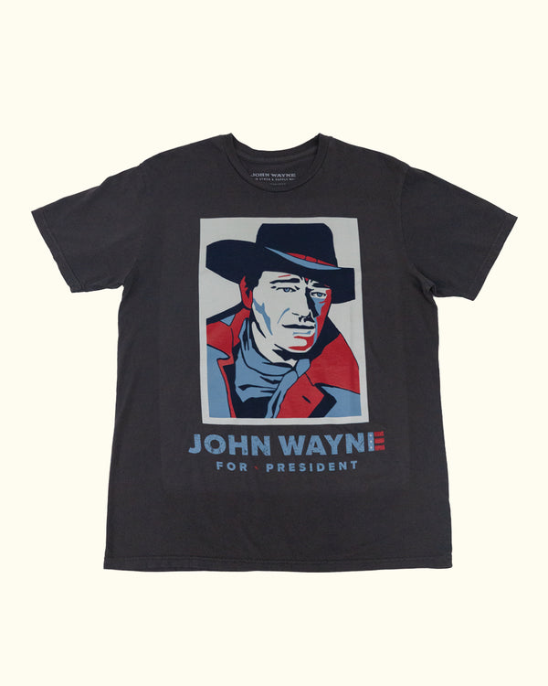 John Wayne for President Tee - Vintage Black