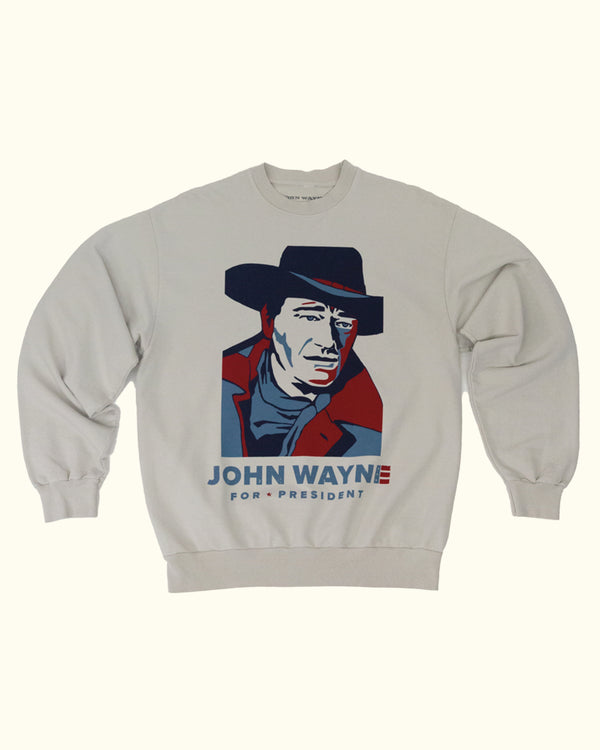 John Wayne for President Crewneck Sweatshirt - Smoke