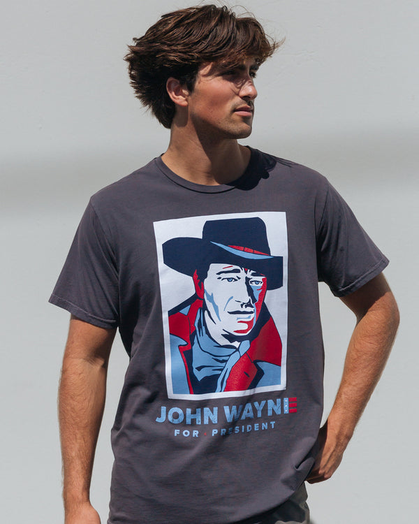 John Wayne for President Tee - Vintage Black