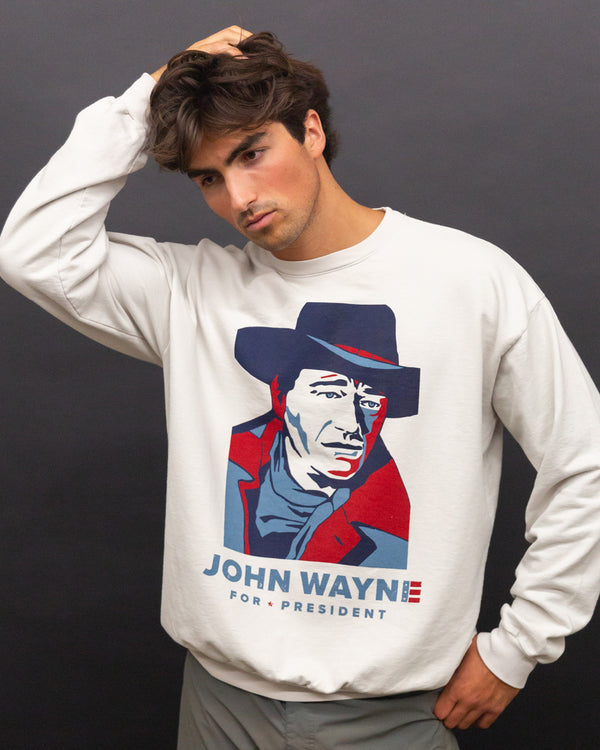 John Wayne for President Crewneck Sweatshirt - Smoke