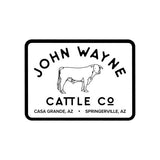 close up of  john wayne cow and "cattle co" design