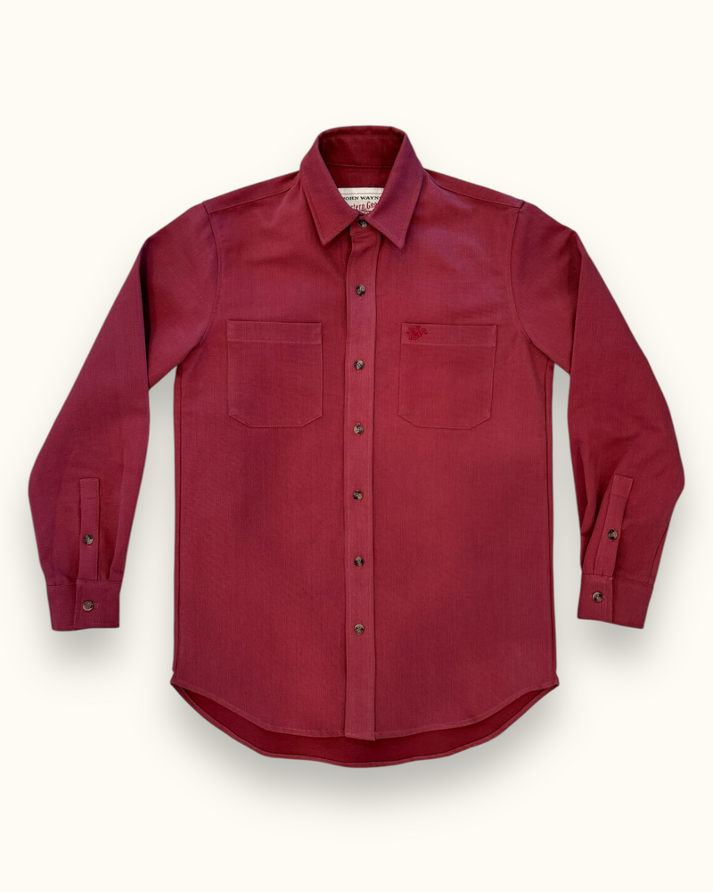 The Ethan Men's Western Shirt in Corduroy - Barn Red