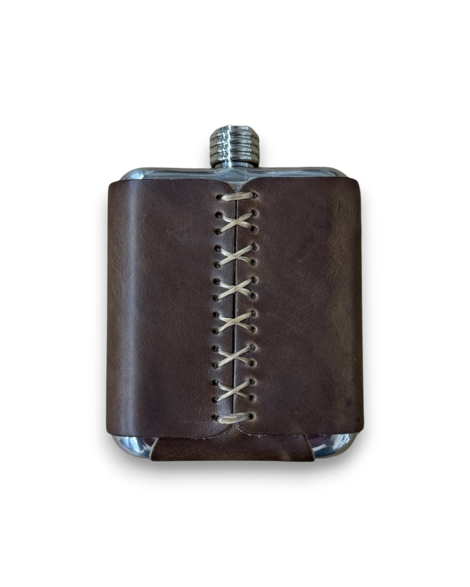 John Wayne Kick Ass Leather Wrapped Steel Flask