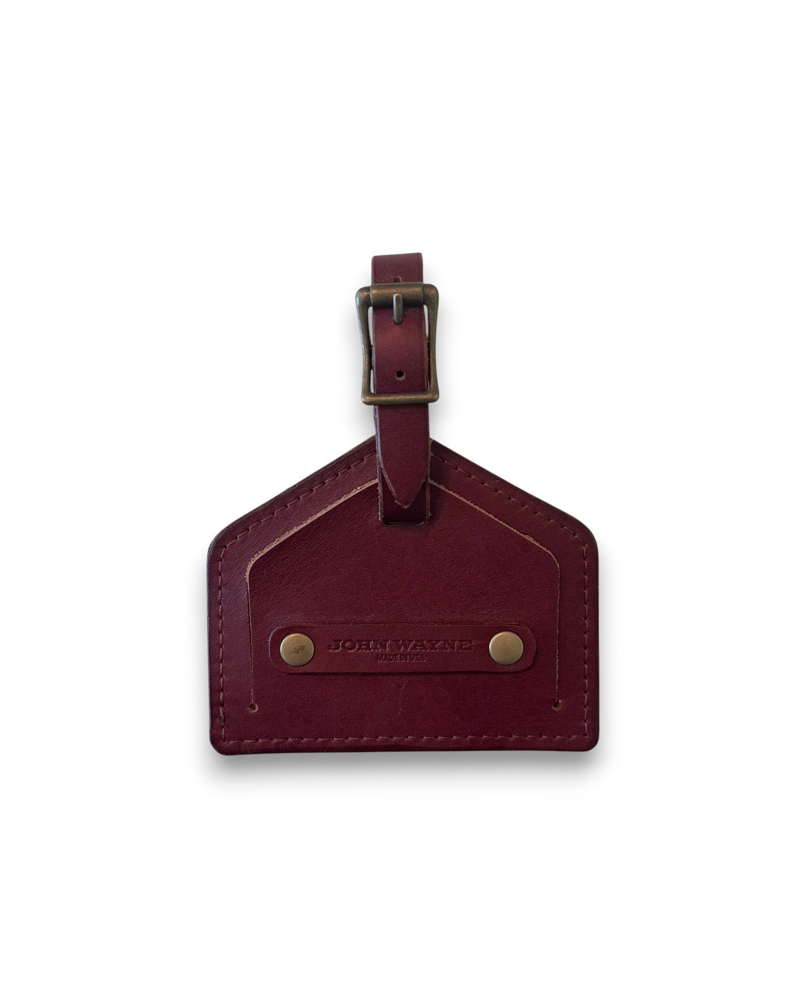 John Wayne Leather Luggage Tag – Medium Brown