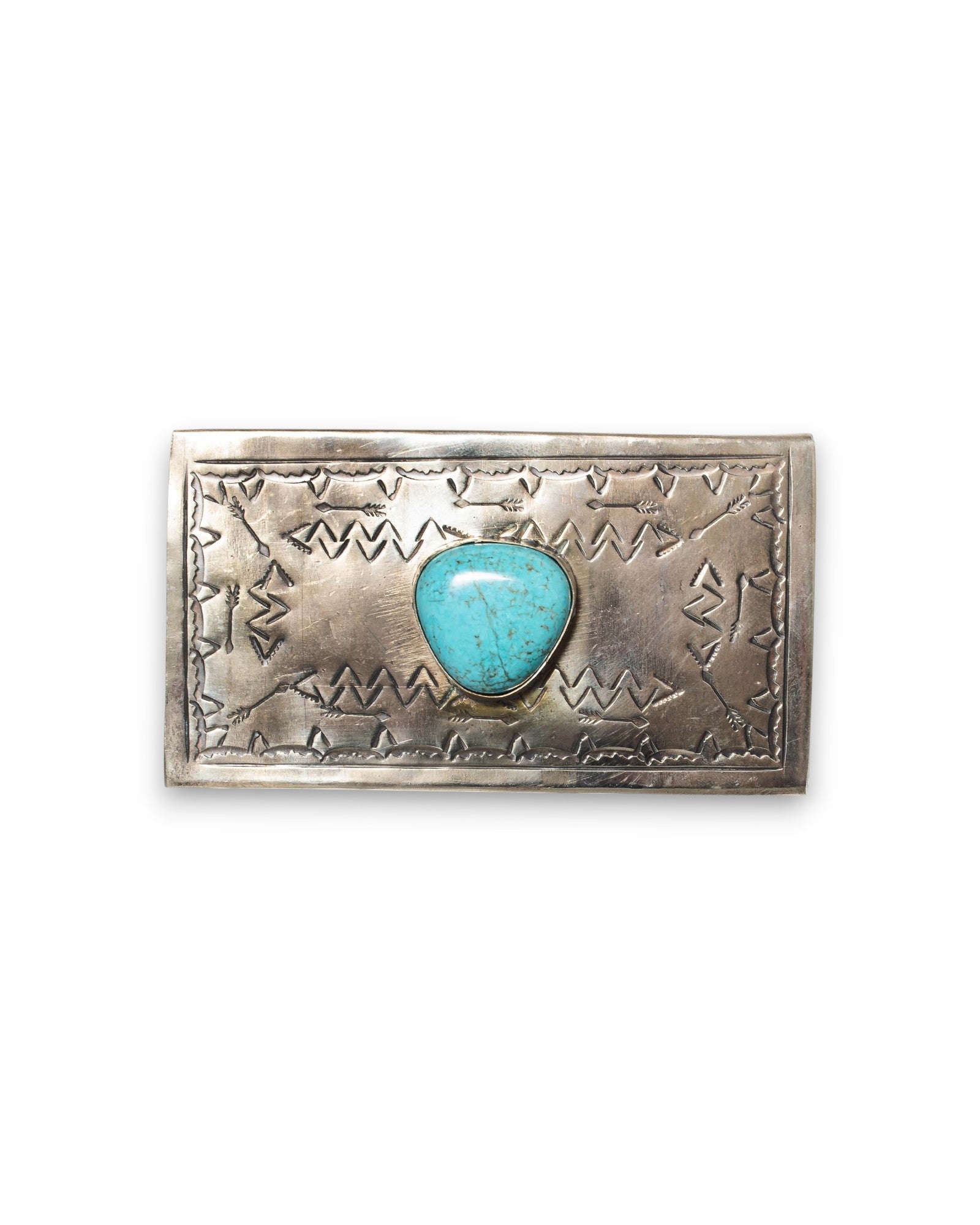 John Wayne Silver and Turquoise Matchbox - Large