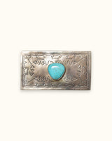 John Wayne Silver and Turquoise Matchbox - Large