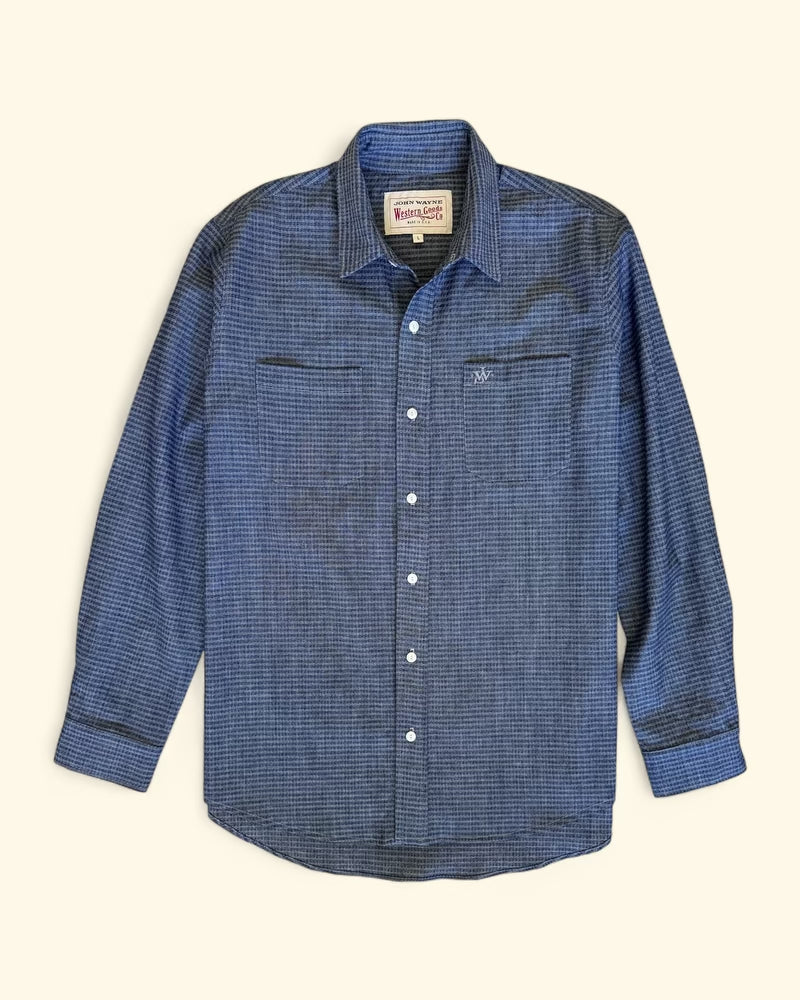 The Ethan Men's Western Shirt in Pontiac Indigo