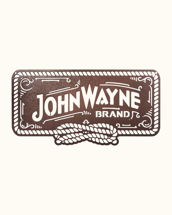 John Wayne With Rope Iron Sign - Antique Copper