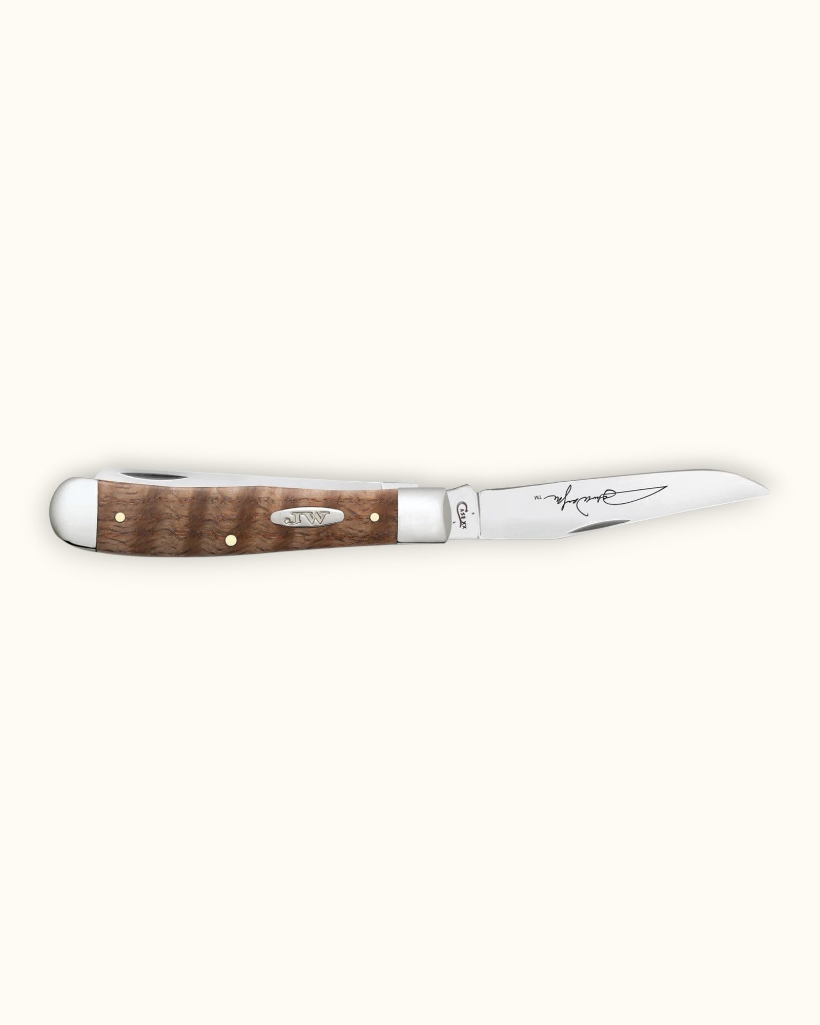 John Wayne x Case Knives Smooth Curly Oak Trapper Knife