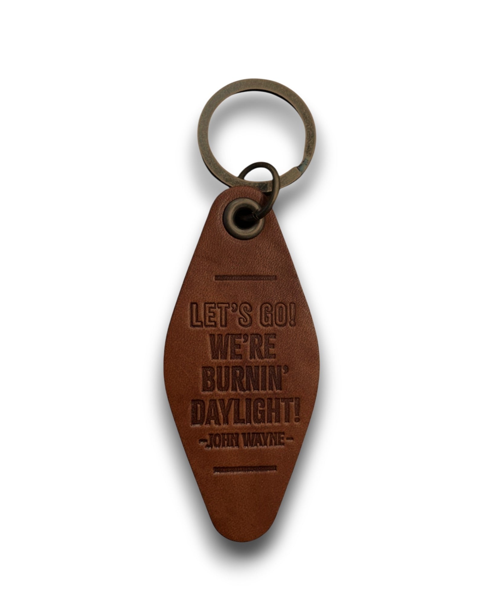 Let's Go Leather Keychain - Brown