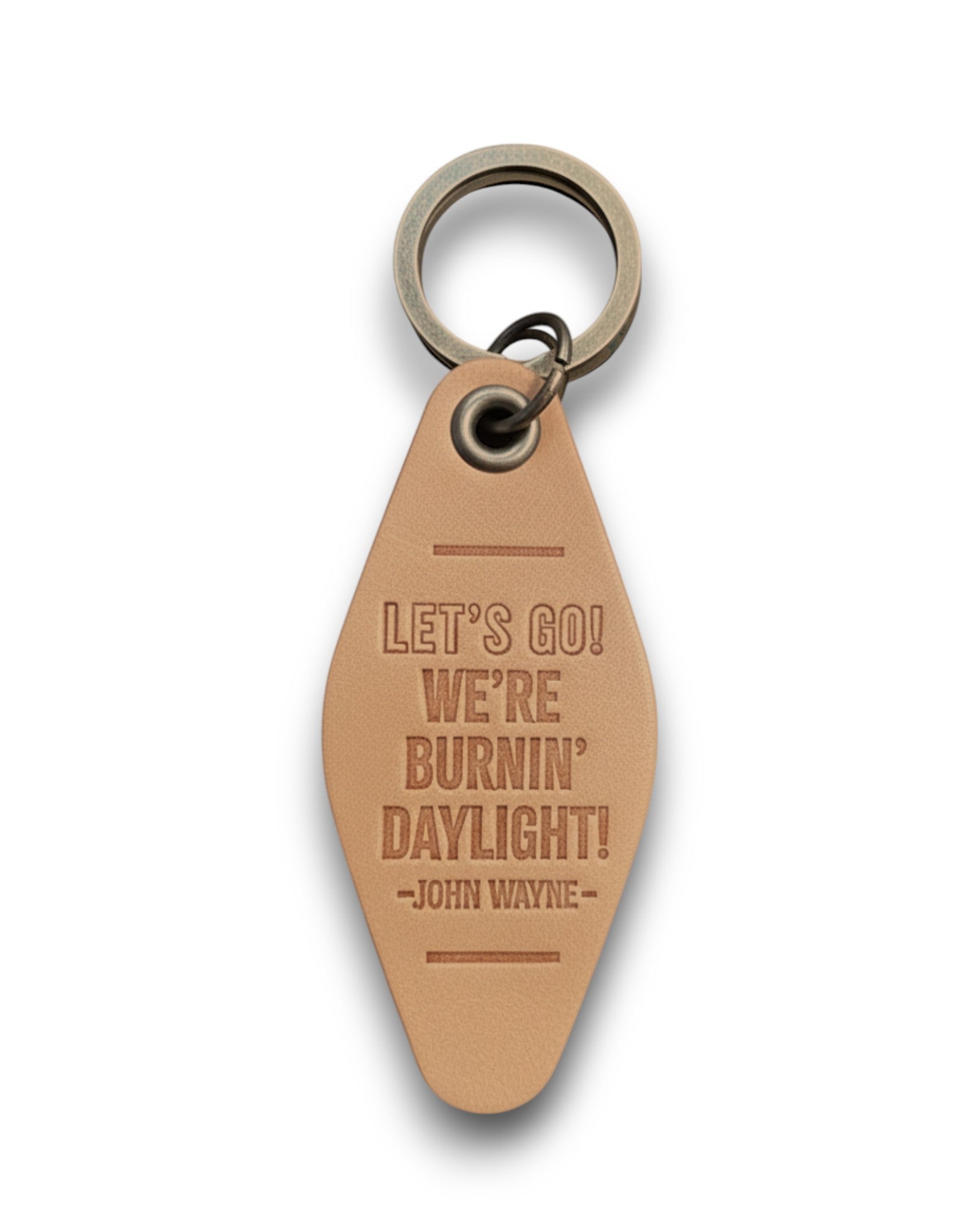 Let's Go Leather Keychain - Natural Veg