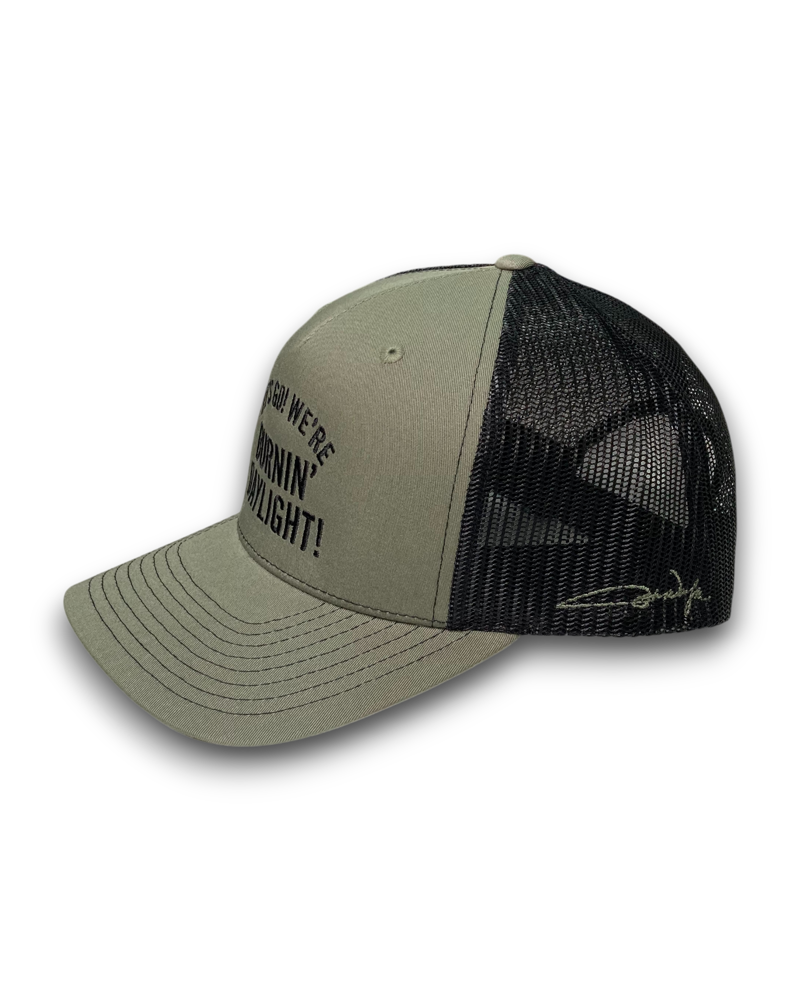 Let's Go Trucker Cap - Sage/Black