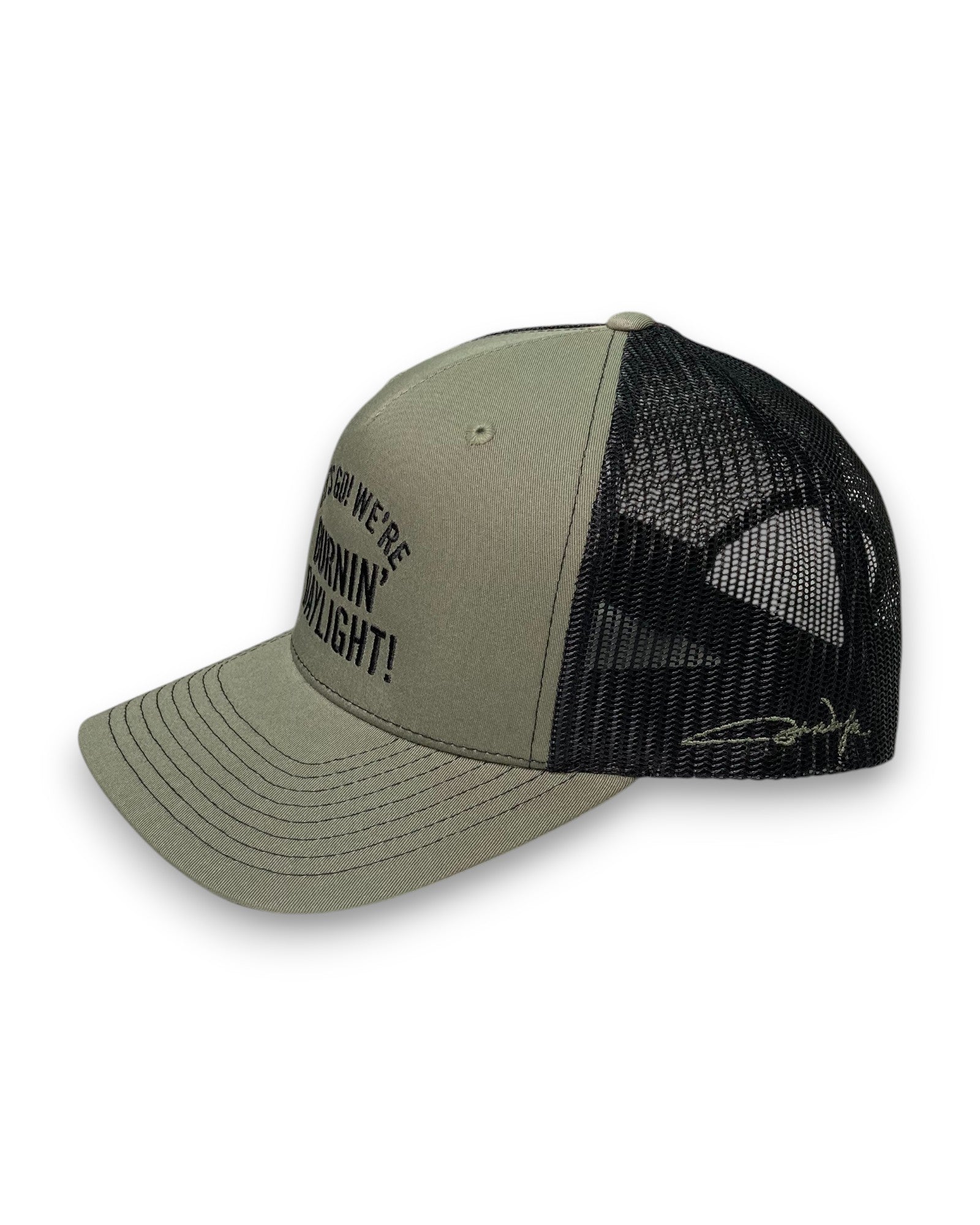 Let's Go Trucker Cap - Sage/Black