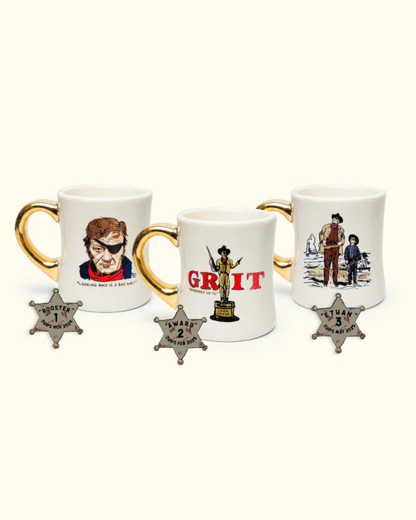 True Grit (1969) 55th Anniversary Special 3-Piece Gold Handle Mug Series (PREORDER)