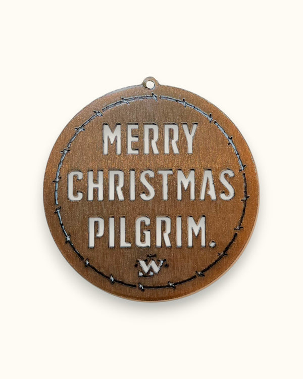 Merry Christmas Pilgrim Quote Ornament - Penny Dust