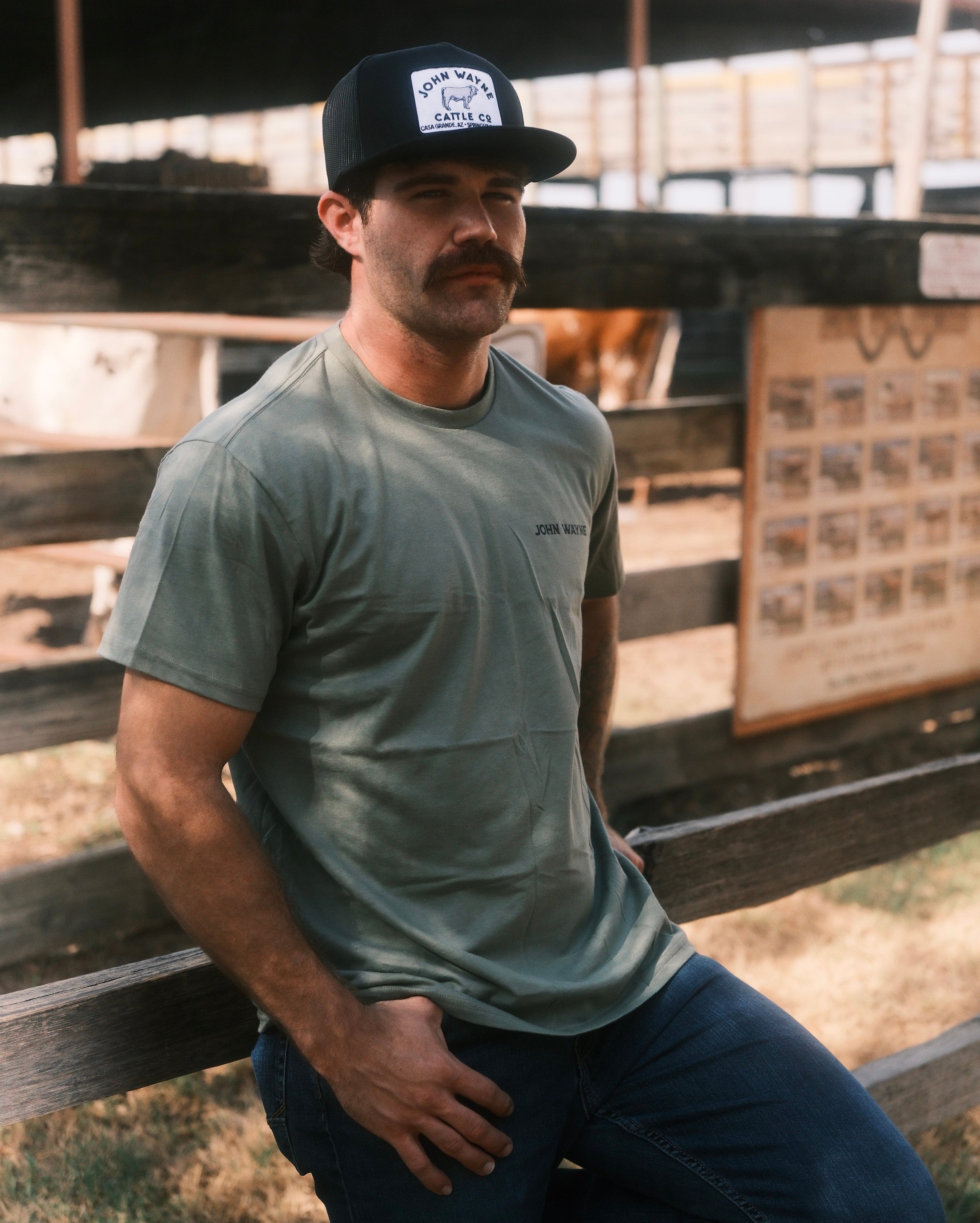 Kick Ass & Drink Whiskey Tee - Moss Green