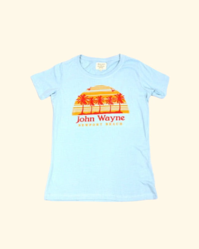 Women's Newport Beach Sunset Tee - Light Blue