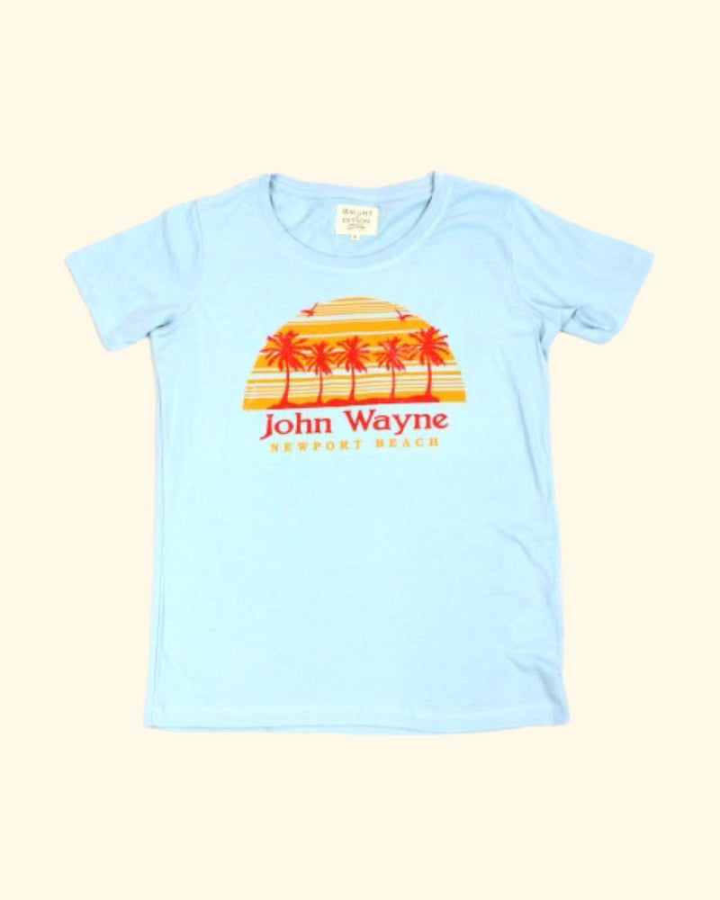 Newport Beach Sunset Tee - Light Blue