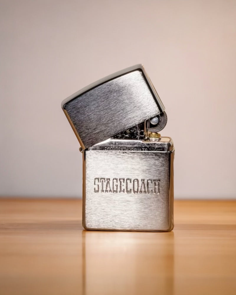 John Wayne x Stagecoach Zippo Lighter - Brushed Chrome